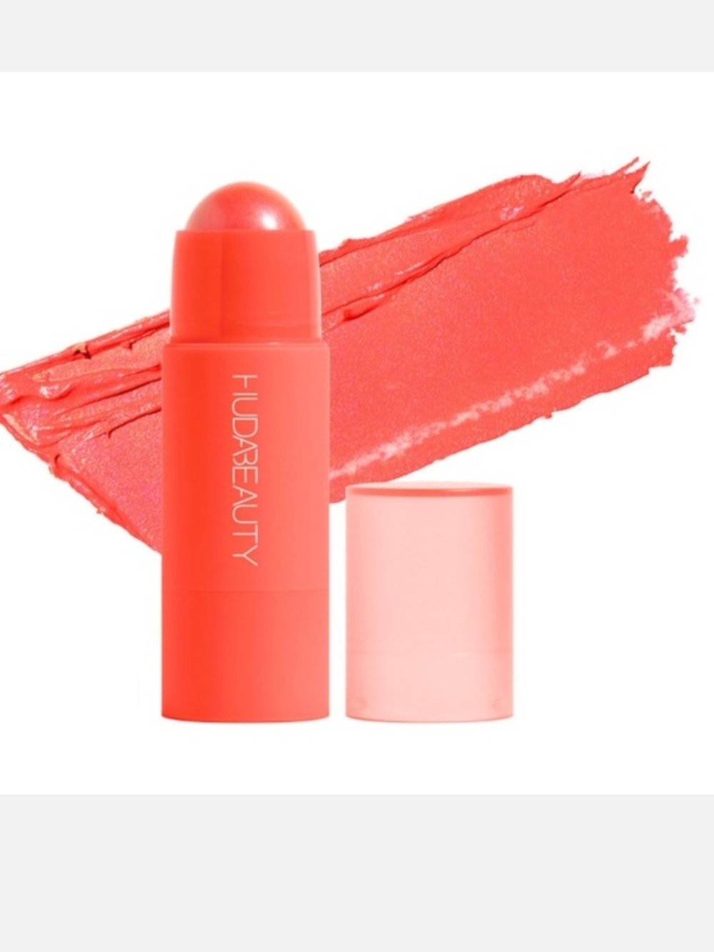 HUDA BEAUTY Cheeky Tint Blush Stick In Coral Cutie NIB